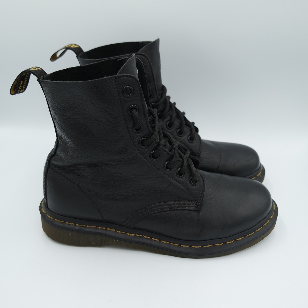 Dr. Martens 1460 Pascal Virginia Black Leather 8-Eye Lace Up Boots Womens 7 - Picture 5 of 11